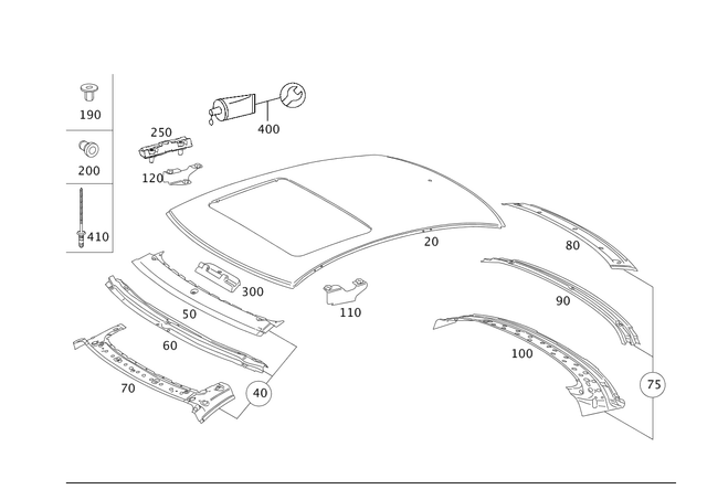 12989177112 - Roof: Parts Kit, Adhesive for Mercedes-Benz Image image
