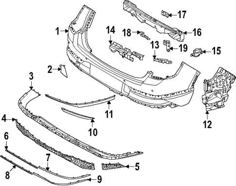 Bumper & Components - Rear for 2025 Genesis GV80 #0