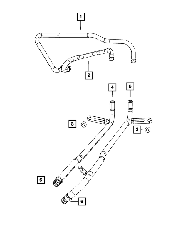 68000978AA - Air Conditioners and Heaters: Heater Return Hose for Mopar Image