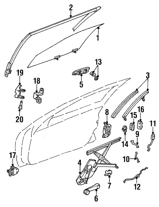 4814336AC - Body: Door Glass for Mopar Image