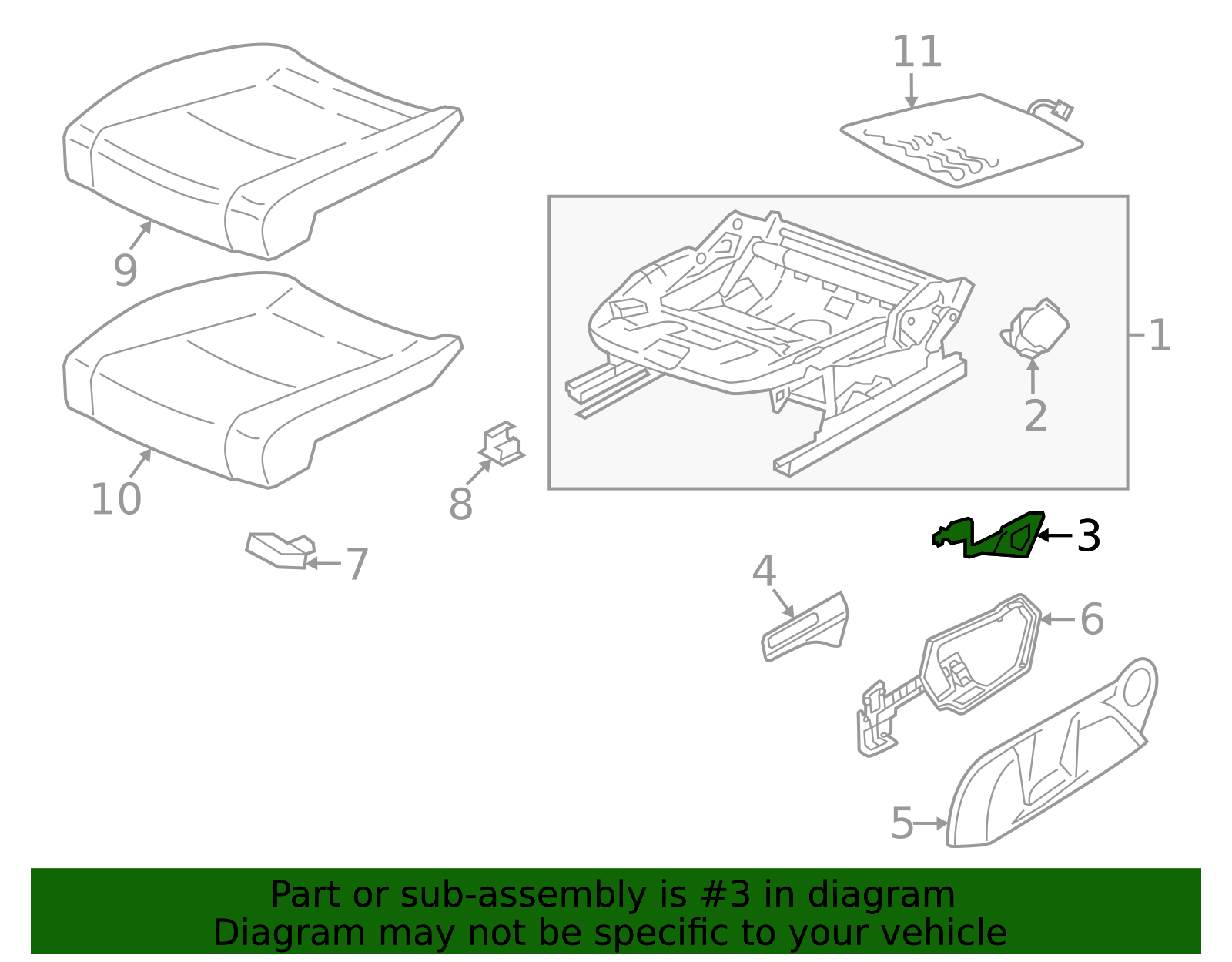 2021-2025 Volkswagen Seat Height Adjuster Handle 2G0-881-091 | OEM ...