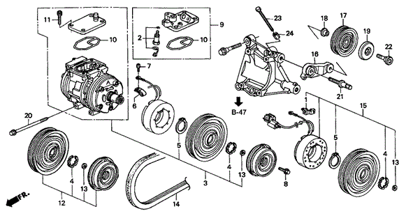 A/C Compressor (3) for 1997 Acura Integra #0