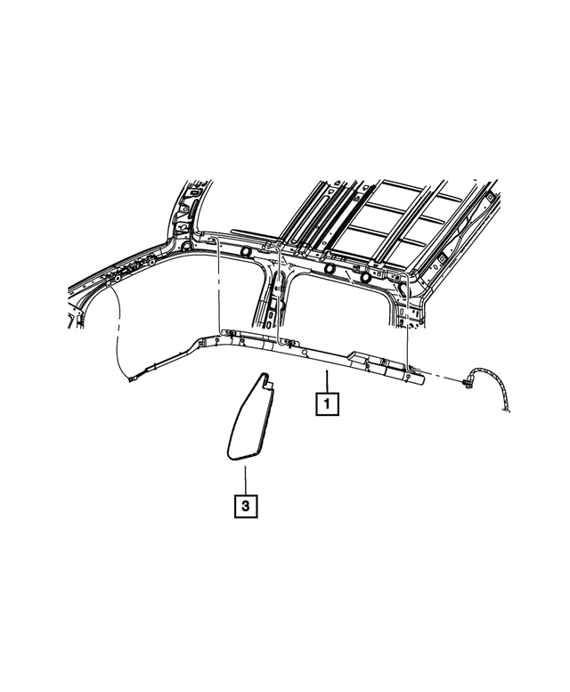 68161578AK - Restraints: Side Curtain Air Bag, Right for Mopar Image image