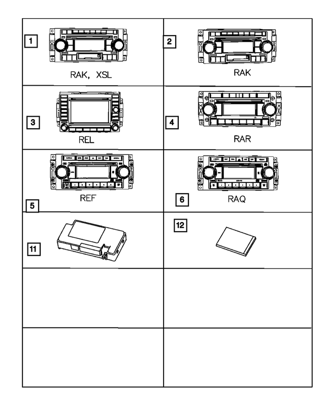 82210906AB - Instrument Panel and Radios and Consoles: Am/fm With Cd And Cassette Radio for Chrysler: 300 | Dodge: Caliber, Charger, Magnum, Ram 1500, Ram 2500, Ram 3500 | Jeep: Commander, Compass, Grand Cherokee, Patriot Image