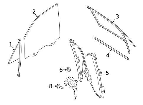 Glass - Front Door for 2024 Porsche Cayenne #1