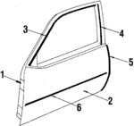 20717781 - Body: Door Shell for Buick: Skyhawk | Chevrolet: Cavalier | Oldsmobile: Firenza | Pontiac: J2000 Sunbird, Sunbird Image