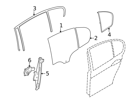 Glass - Rear Door for 2009 BMW M3 #0