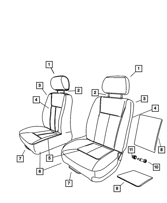 5161065AA - Interior Trim: Headrest Sleeve, Locking for Mopar Image
