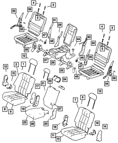 Rear Seats for 2005 Dodge Durango #0
