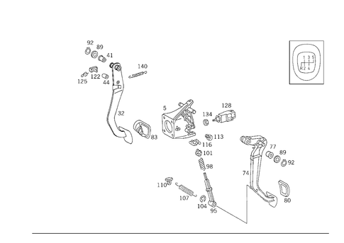 Pedal Assembly with Bearing for 1991 Mercedes-Benz 500SL #0