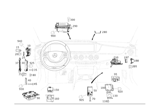 Control Units, Fuse Boxes and Relays in Interior for 2020 Mercedes-Benz S63 AMG #0