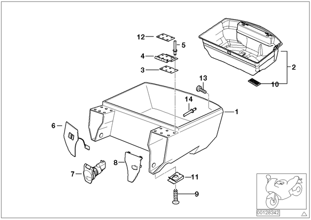 52537682568 - : Bottom Part F Top Case With Zv - Dark Graphite Metallic for BMW-Motorrad Image