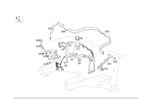 Engine Compartment Partition Wall, Wheel Well Detachable Parts for 2012 Mercedes-Benz E 350 #0