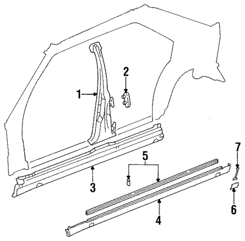 Center Pillar & Rocker for 1992 Mercedes-Benz 300TE #0
