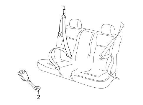 Rear Seat Belts for 2003 Volkswagen Beetle #1