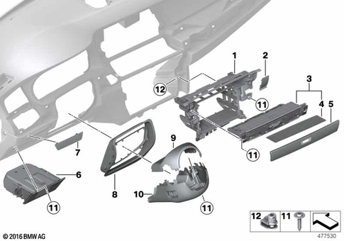 Instrument Carrier / Mounting Parts for 2014 BMW 535i #2