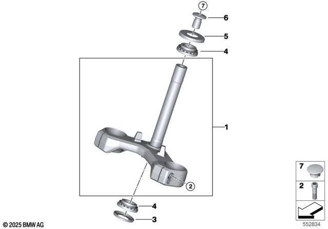 33358522750 - Front Axle, Front Suspension: Fillister-Head Screw - M8X30-8.8 for BMW-Motorrad Image