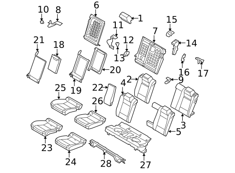 Rear Seat Components for 2013 BMW X6 #0