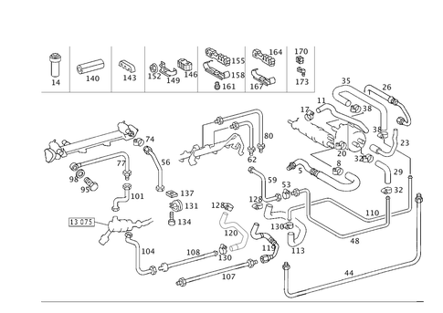 Fuel Lines, Gasoline Vehicles for 1997 Mercedes-Benz C 280 #0