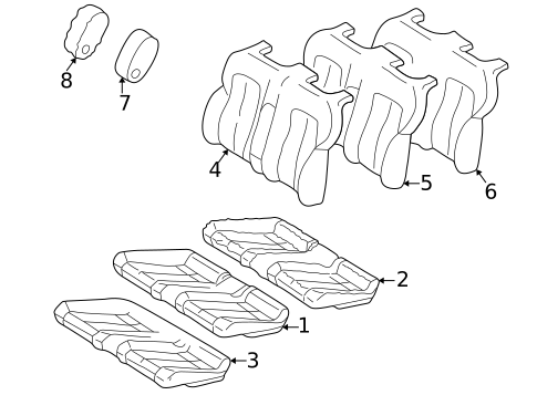 Rear Seat Components for 2002 Mercedes-Benz CLK 55 AMG&reg; #1