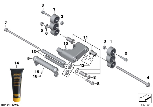 22119446084 - Frame and Mounting Parts: Holder with Rubber Mounting -  for BMW-Motorrad Image image