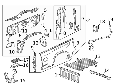 Pick UP Box Components for 2025 Chevrolet Silverado 3500 HD #2