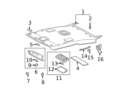 Interior Trim - Roof for 2005 Toyota Solara #1