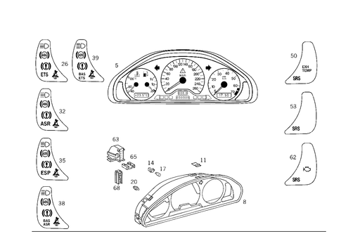 Instrument Cluster for 1994 Mercedes-Benz E420 #2