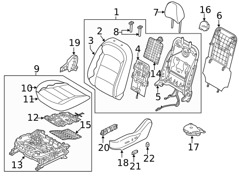 Driver Seat Components for 2017 Kia Forte #1