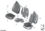 52105A04E06 - Seats: Seat Cover Leather Right for BMW Image