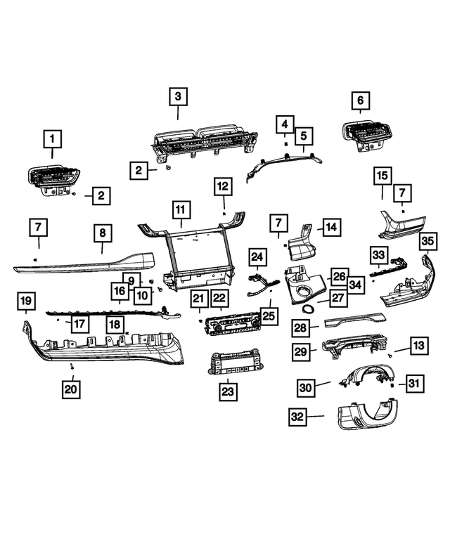 6PK861S3AB - Interior Trim: Air Conditioning &amp; Heater Outlet for Mopar Image