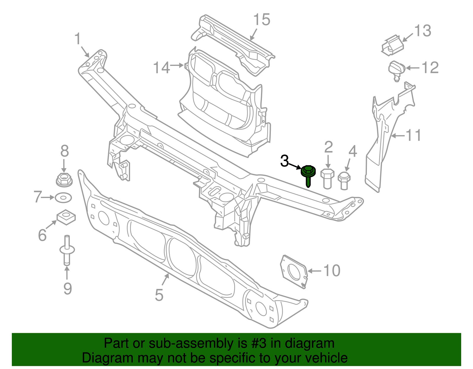 Upper Tie Bar Screw - BMW (7119901587)