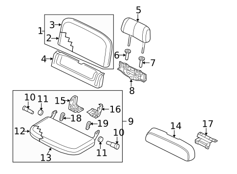 Rear Seat Components for 2020 Nissan Frontier #0