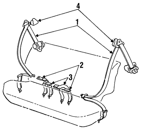 Rear Seat Belts for 1991 Hyundai Excel #0