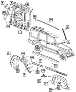 5JP90EEMAF - Exterior Ornamentation: Rear Door Applique, Right for Mopar Image