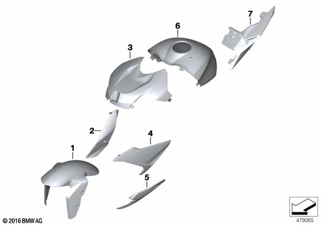 46617715965 - Frame and Mounting Parts: Front Wheel Fender - Rohteil/blank for BMW-Motorrad Image