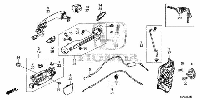 Front Door Locks - Outer Handle for 2017 Honda Accord #0