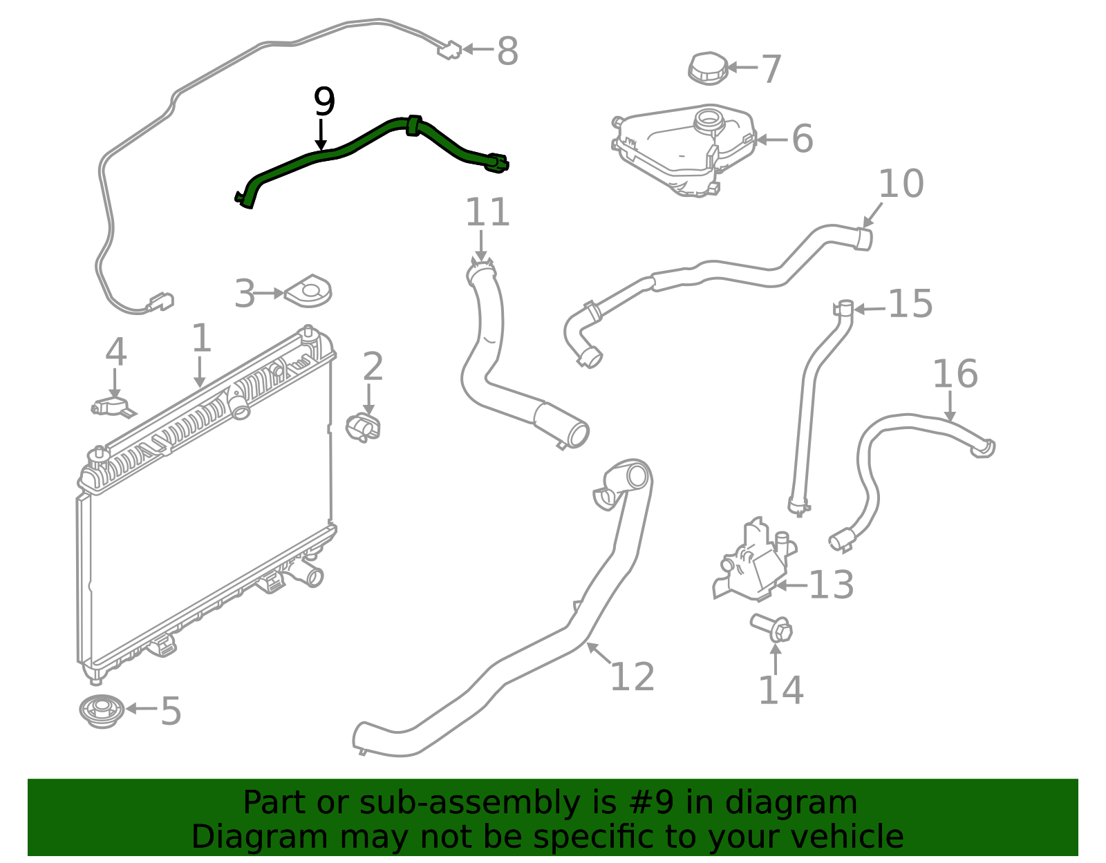 2014-2017 Ford Fiesta Motorcraft™ Engine Coolant Overflow Hose KM-5280 ...