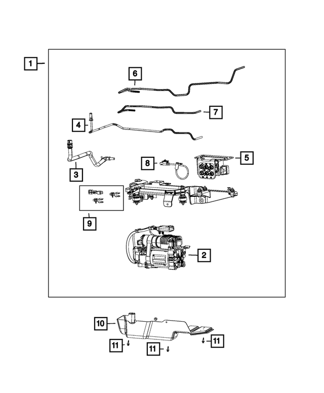 68568479AA - Front Suspension: Compressor Bracket Kit for Mopar Image