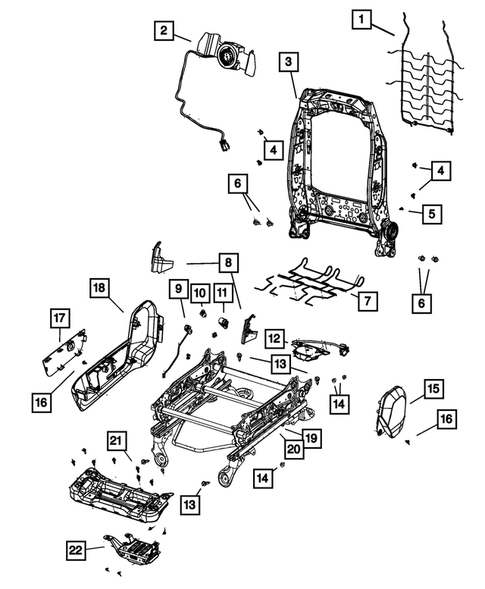 Front Seats - Adjusters, Recliners, Shields and Risers for 2019 Ram 2500 #1