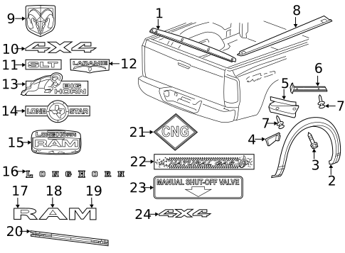 Exterior Trim - Pick UP Box for 2013 Ram 2500 #1