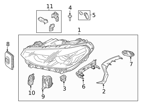 Headlamp Components for 2021 BMW X4 #1