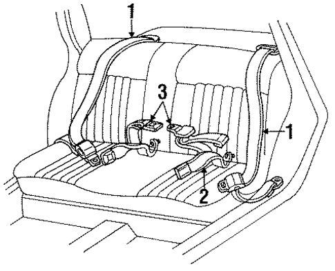 Rear Seat Belts for 1989 Chevrolet Corsica #0