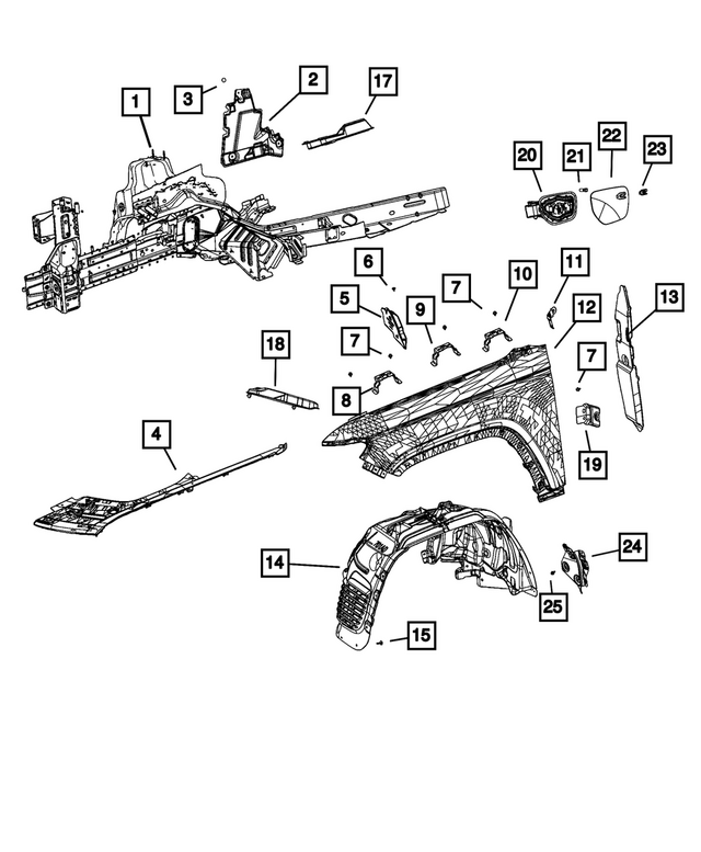 68360222AB - : Front Rail Insulation, Right for Mopar Image