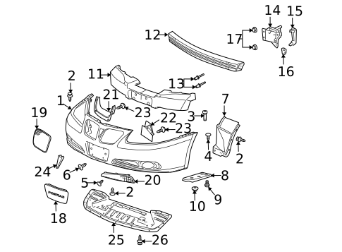 Bumper & Components - Front for 2004 Pontiac Bonneville #0