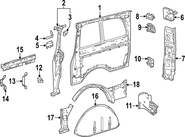 6396361060 - Body: Inner Side Panel for Mercedes-Benz Image image