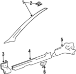 7614150G006WV - Body: Windshield Pillar Trim for Suzuki Image