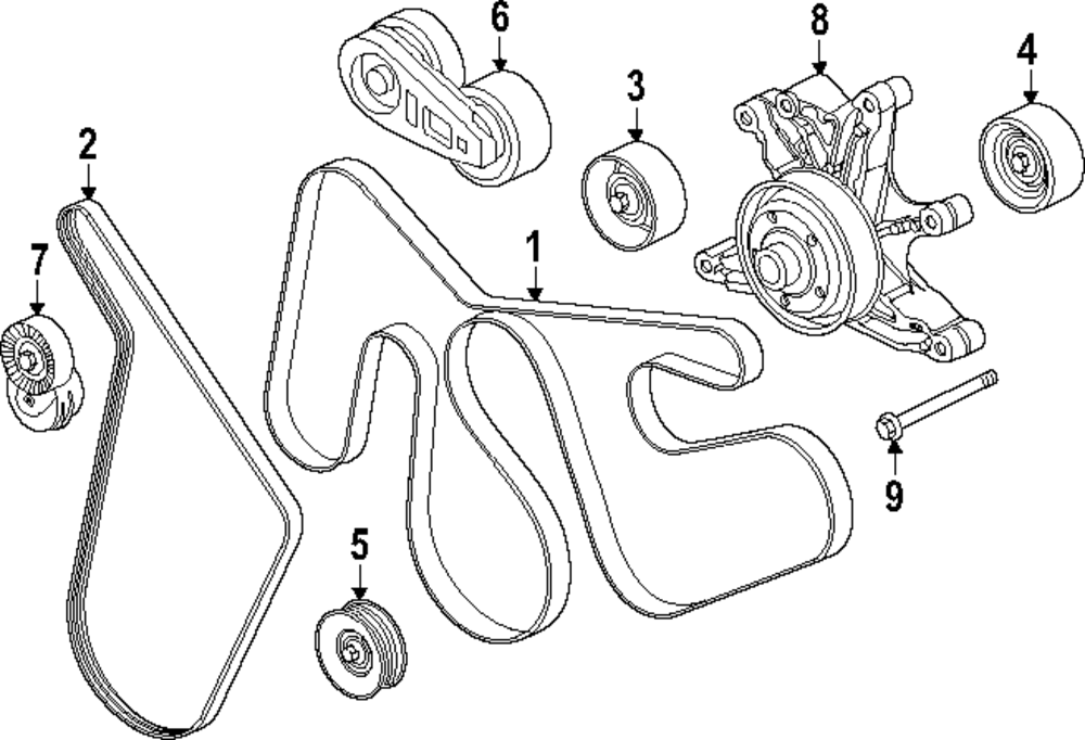 2023-2025 Ford Accessory Drive Belt PC3Z-8620-D QuirkParts