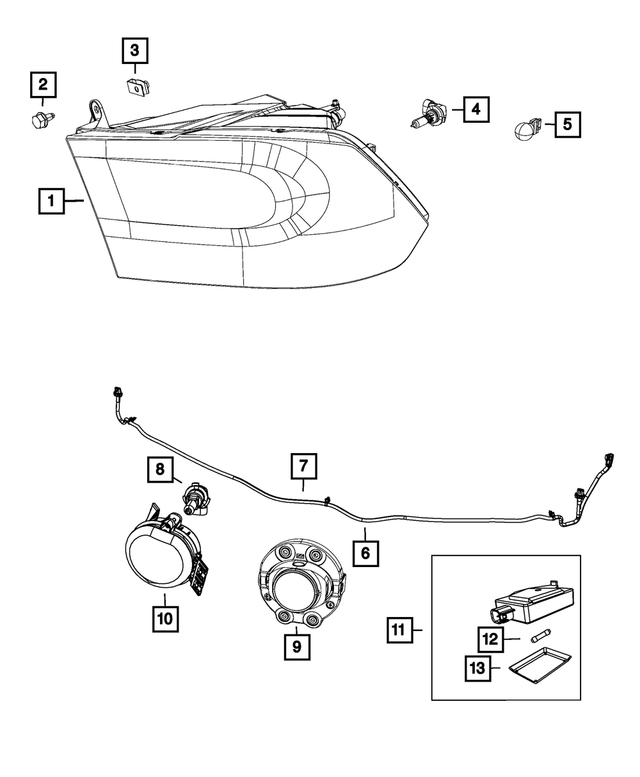 « L09005SL – Electrical : Projecteur Ampoule, Côté Droit pour Mopar Image »