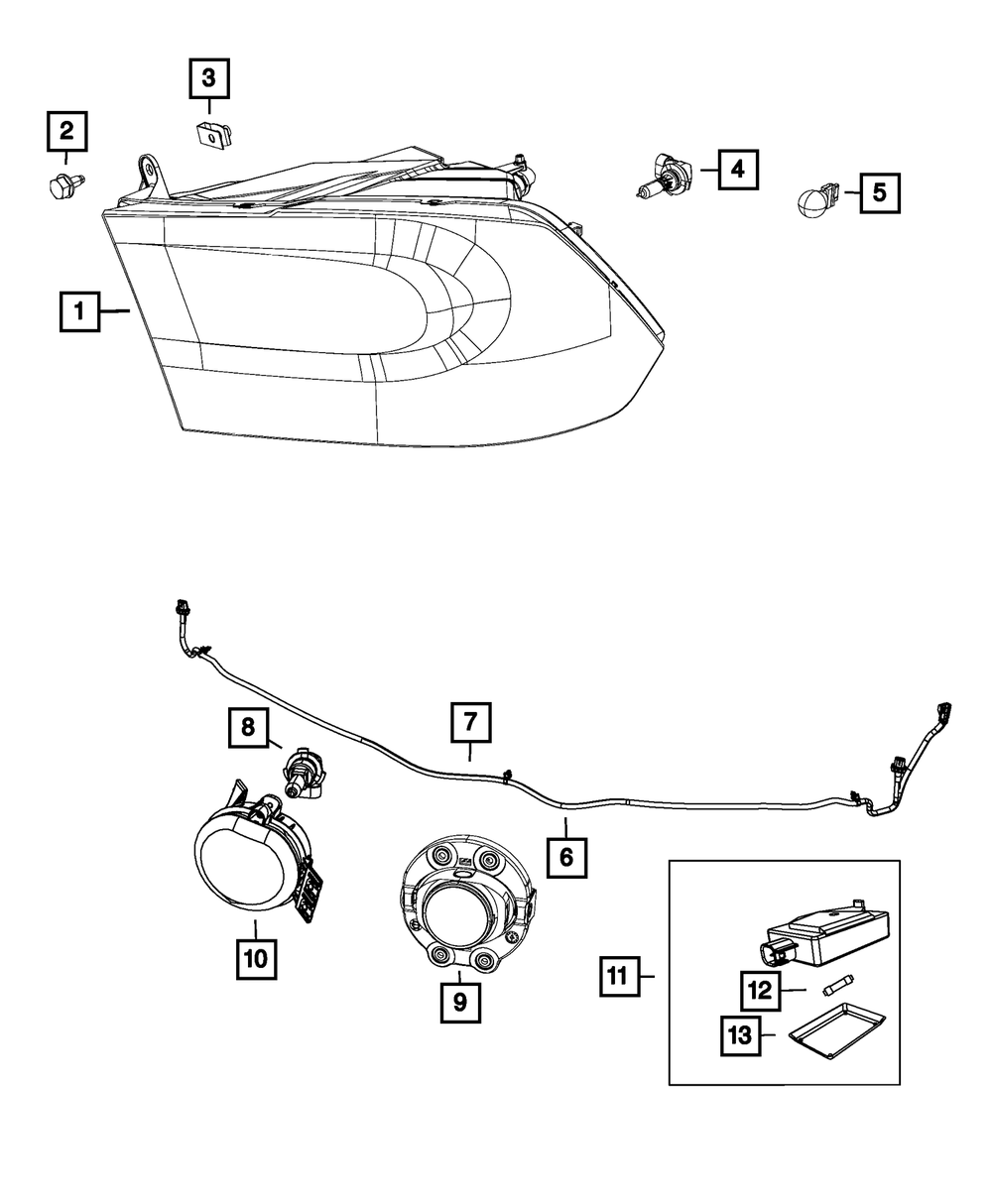 Headlamp Park And Turn Lamp, Left - Mopar (68324933AD)